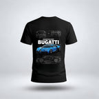 Bugatti Chiron Pur Sport Blueprint Graphic T-Shirt