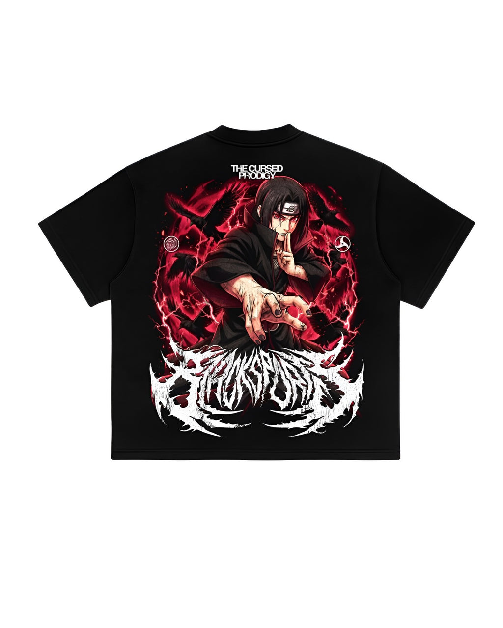 Red Aura Anime Shadow Graphic T-Shirt
