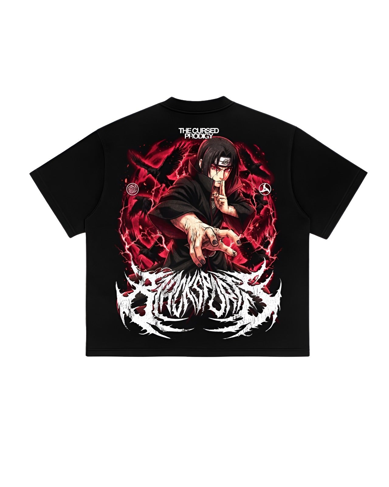 Red Aura Anime Shadow Graphic T-Shirt