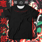 Tanjiro Kamado Minimal Flame Signature Anime T-Shirt