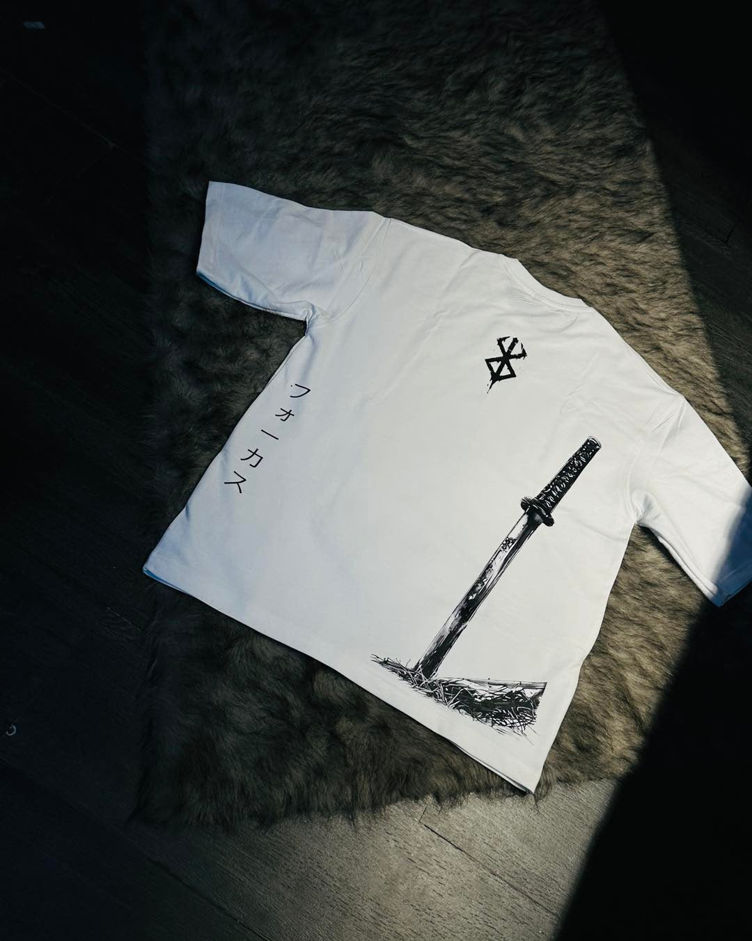 Katana Shadow Minimal Graphic T-Shirt