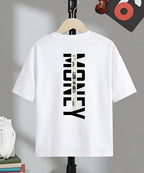Money Stripe Vertical Graphic Black T-Shirt