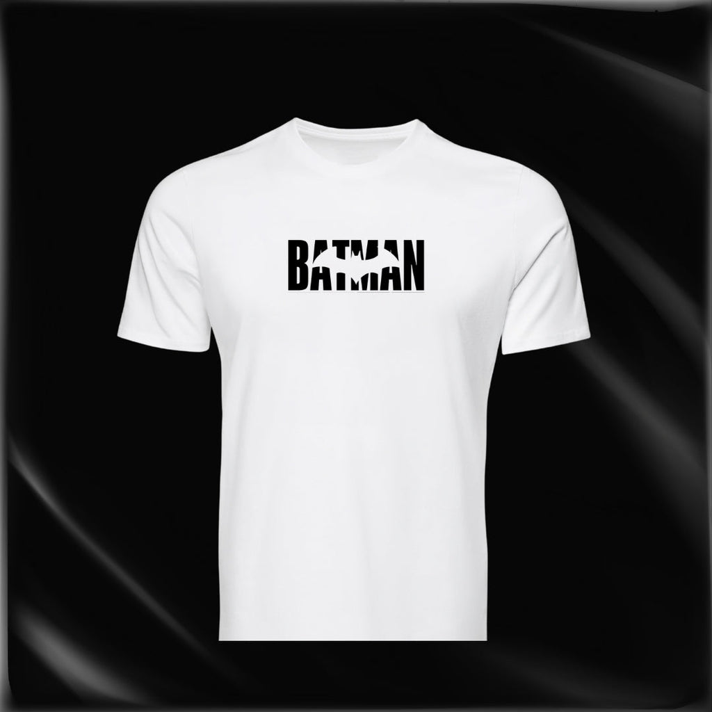 Batman Comic Style Logo White Graphic T-Shirt