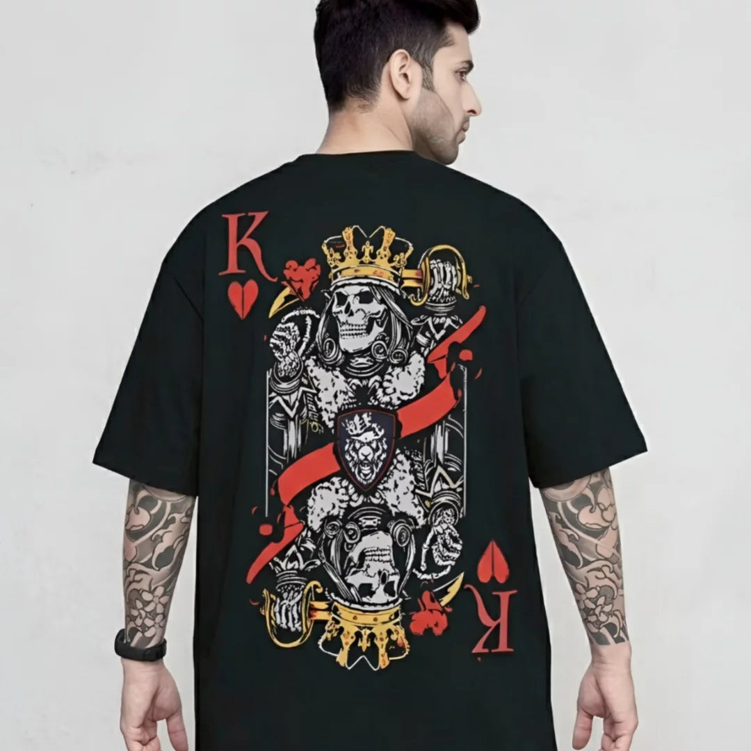 Heart King Skeleton Graphic Streetwear T-Shirt