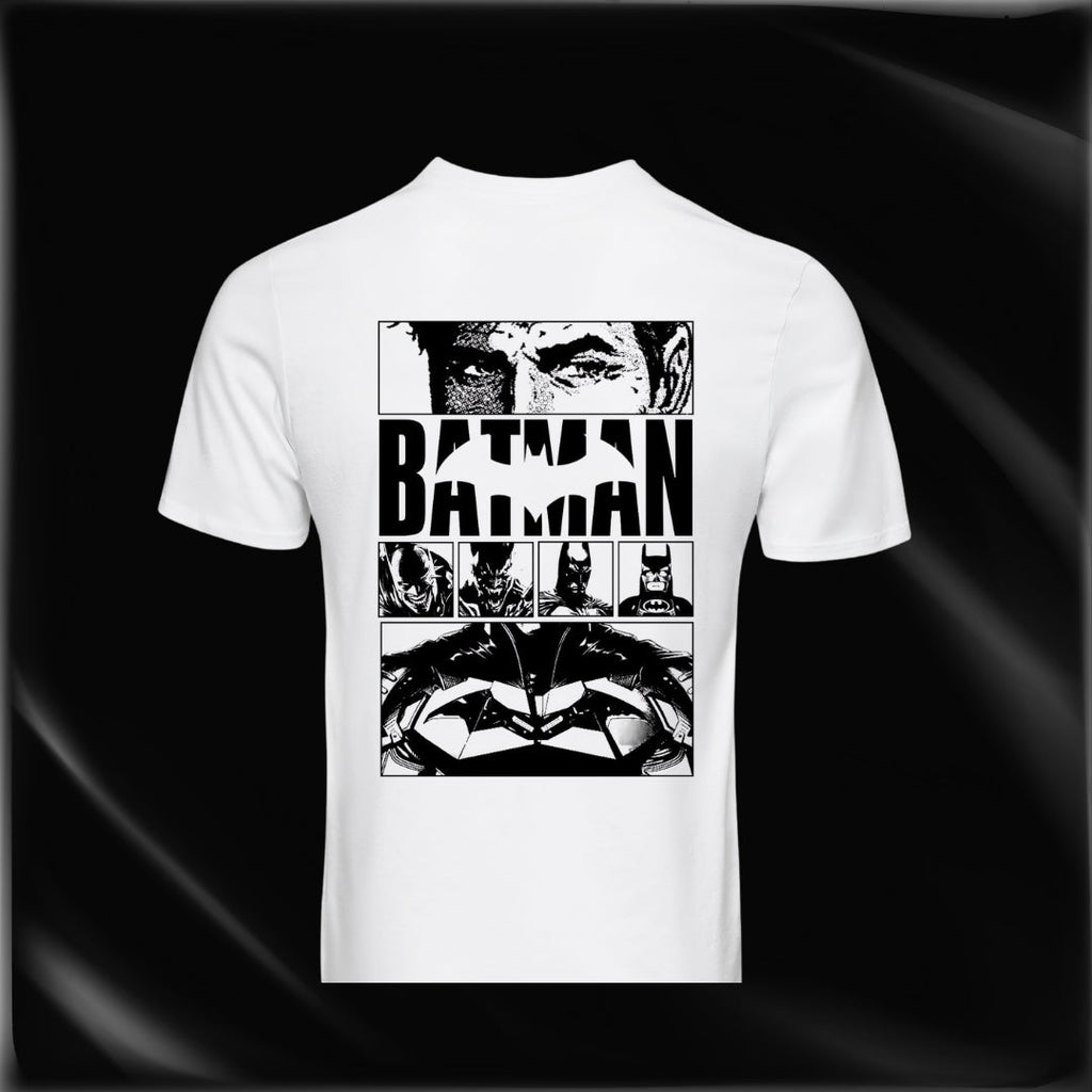 Batman Comic Style Logo White Graphic T-Shirt