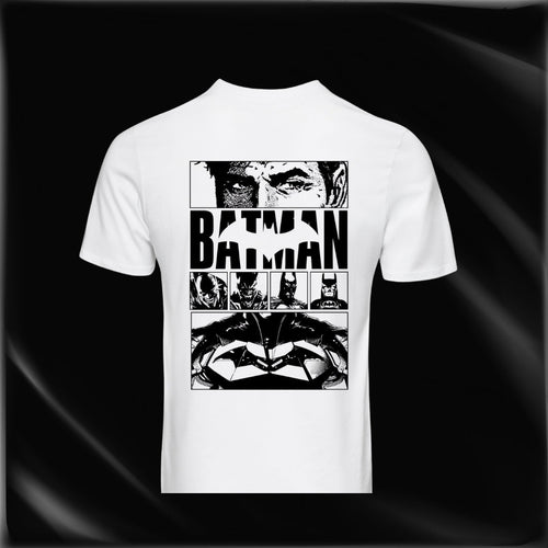 Batman Comic Style Logo White Graphic T-Shirt