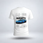Bugatti Chiron Pur Sport Blueprint Graphic T-Shirt