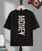 Money Stripe Vertical Graphic Black T-Shirt