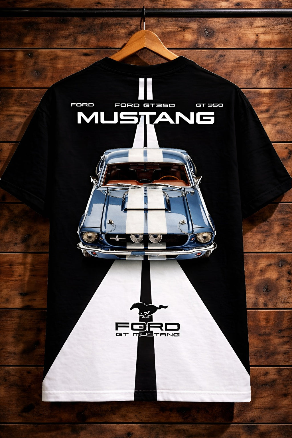 Ford Mustang GT350 Dual Tone Racing Stripe Graphic T-Shirt